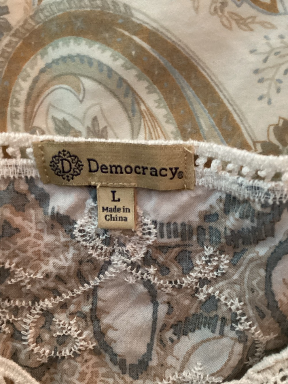 EUC Democracy Crochet-Trim Embroidered Blouse - Picture 2 of 6